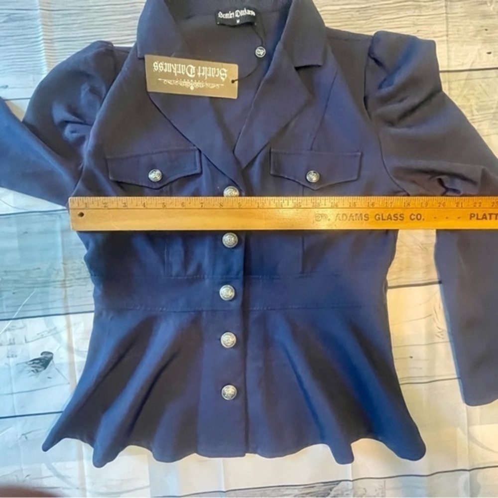 Scarlet Darkness Medium Jacket / Blouse in Navy Blue NWT - Picture 6 of 7